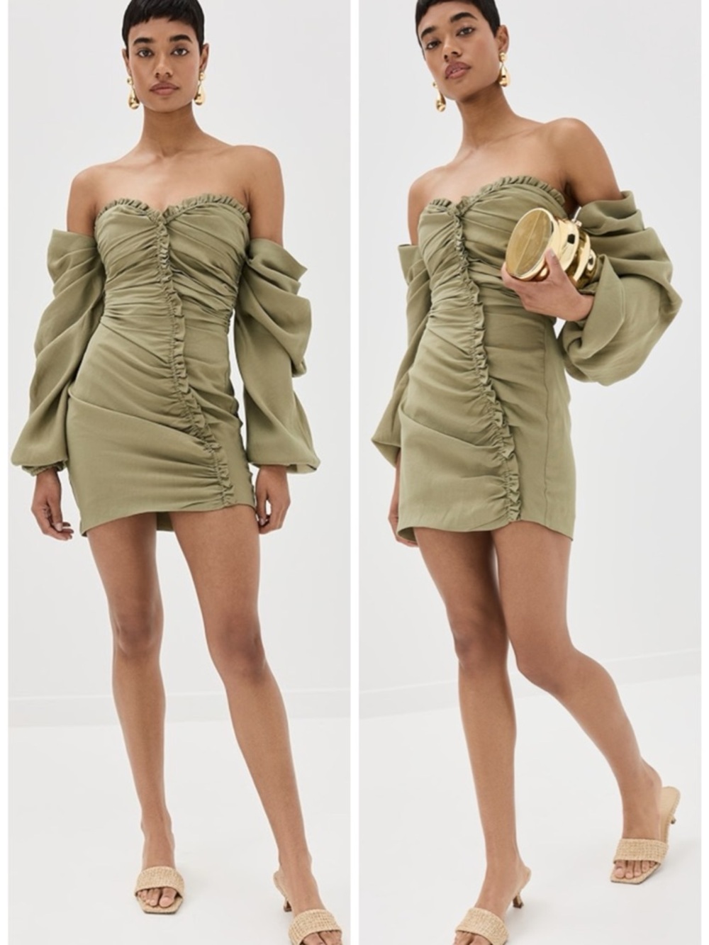 Cult Gaia Divida Mini Dress in Tea Green SZ US 4 NWT - Picture 2 of 8